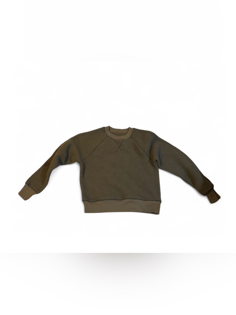 Everlane Olive Green Sherpa Crewneck